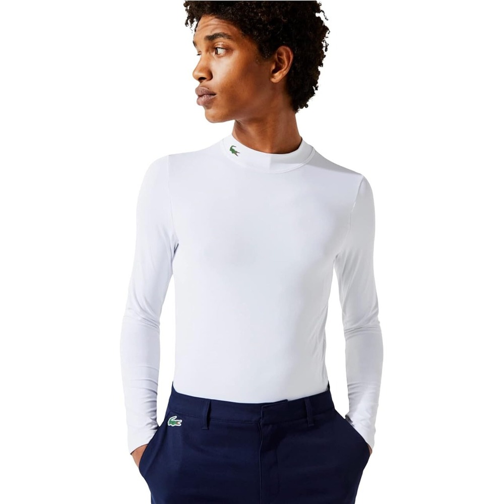 Lacoste‎ Men's Long Sleeve Golf Stretch Tech Jersey Tee, White, X-Large